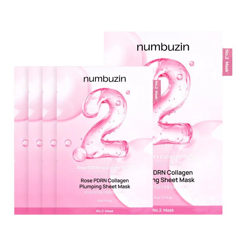 NUMBUZIN No. 2 Rose PDRN Collagen Plumping Sheet Mask – 5 sheets