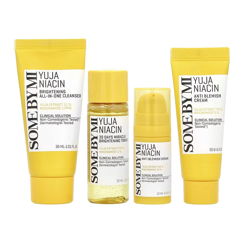 SomeByMi Yuja Niacin Anti Blemish Starter Kit, (30 ml, 30 ml, 20 ml, 10 ml)