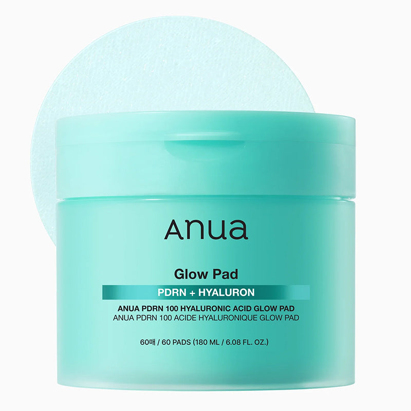 ANUA PDRN 100 Hyaluronic Acid Glow Pad Moisturizing and Brightening Face Pads, 60 pcs*180 ml