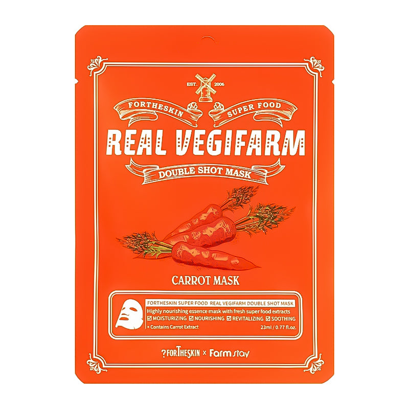 Fortheskin Super Food Real Vegifarm Double Shot Mask Carrot 23 ml