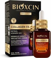 Bioxcin Skin Expert Collagen 5% – kiinteyttävä ryppyjä ehkäisevä kasvoseerumi retinolilla ja koentsyymi Q10:llä, 30 ml