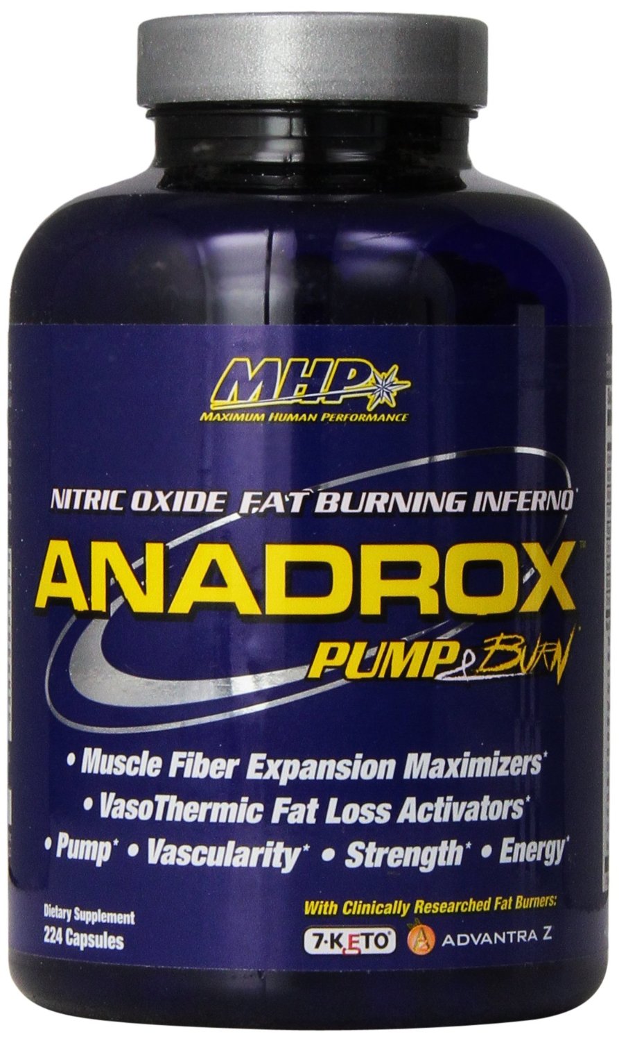 MHP Anadrox Pump & Burn - 224 kapsulių, sporto papildas, energijos stiprintuvas