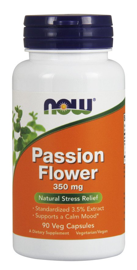 NOW Foods Passion Flower, 350mg - 90 kapsulių sveikatos papildas