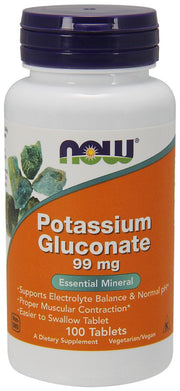 NOW Foods Kaliumglukonaatti, 99 mg - 100 tablettia