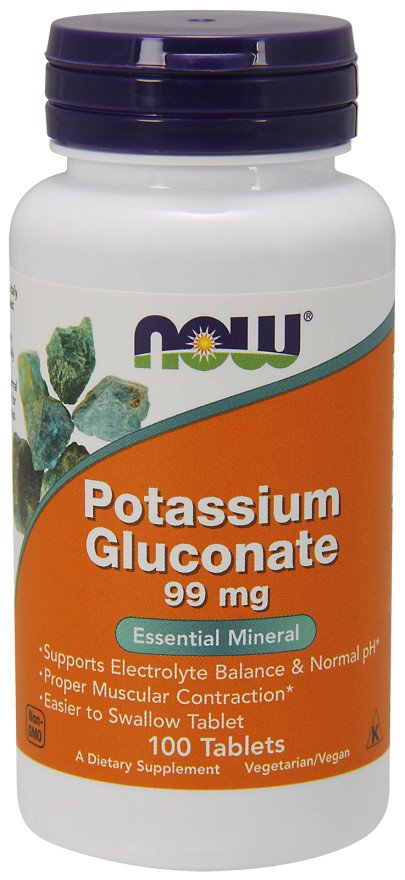 NOW Foods Kaliumglukonaatti, 99 mg - 100 tablettia