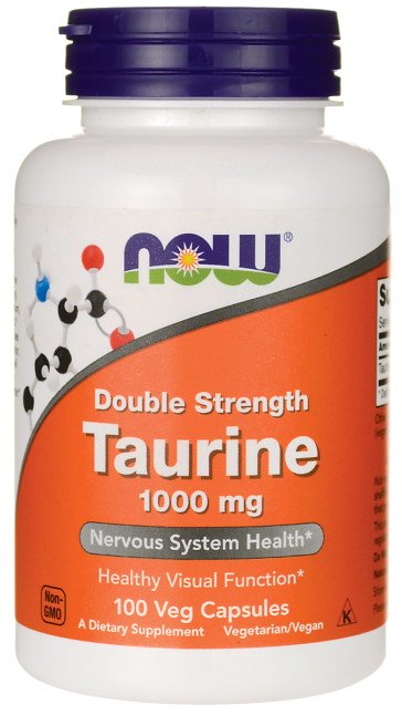 NOW Foods Taurine, 1000mg kapsulės, nervų sistemai