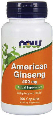 NOW Foods American Ginseng, 500mg - 100 kapsulių, žolelių papildas
