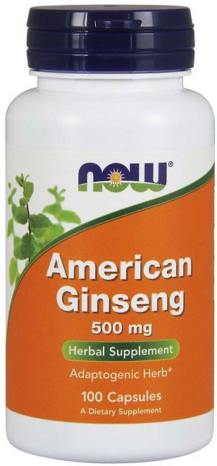 NOW Foods American Ginseng, 500mg - 100 kapsulių, žolelių papildas
