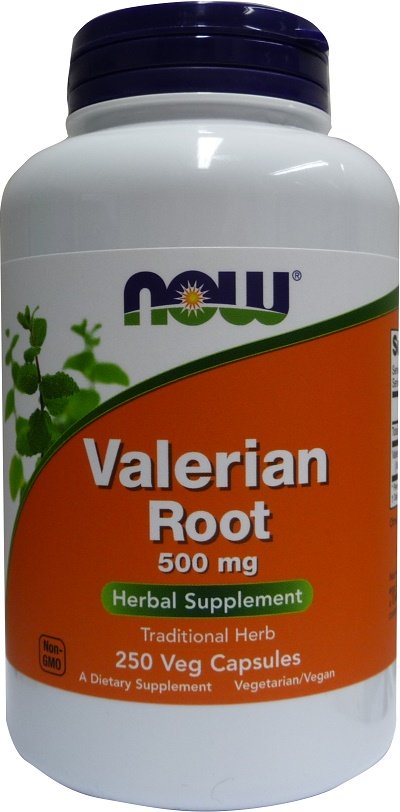 NOW Foods valerijonų šaknys, 500mg, 250 kapsulių, miegui ir poilsiui, sveikata