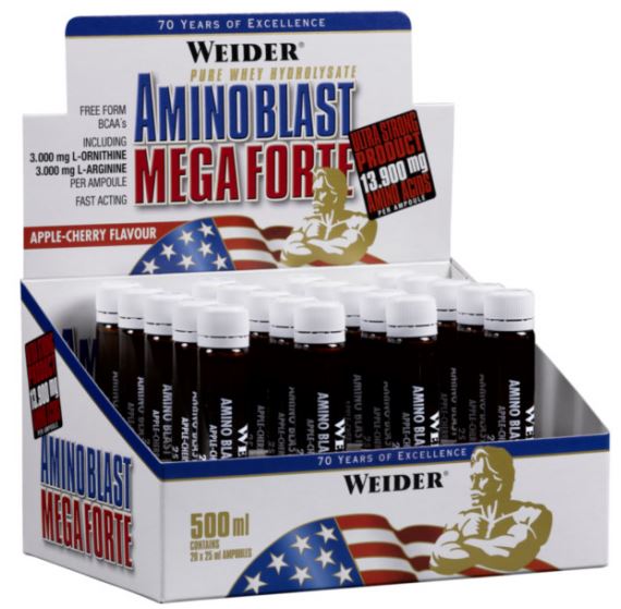 Weider Amino Blast Mega Forte, omenakirsikka - 20 x 25 ml.