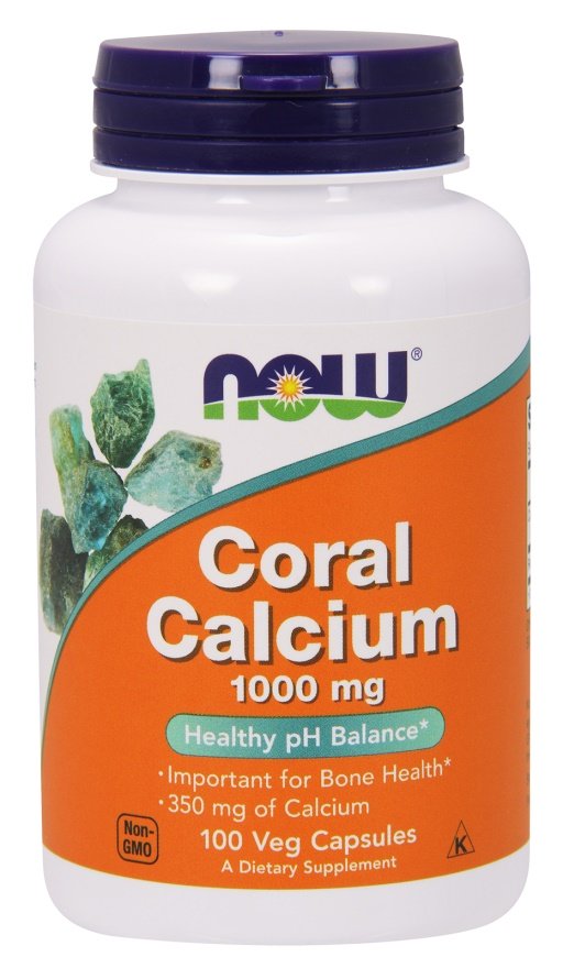 NOW Foods Coral Calcium 1000mg, 100 kapsulių, kalcis, maisto papildas