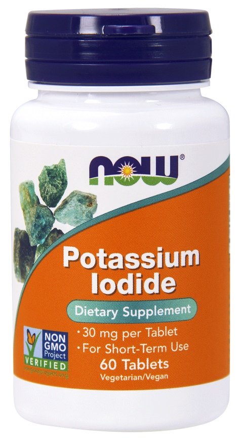 NOW Foods Kaliumjodidi, 30 mg - 60 tablettia