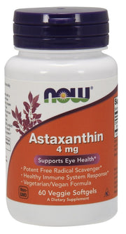 NOW Foods Astaxanthin, 4mg - 60 kapsulių