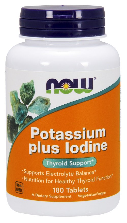 NOW Foods Kalium plus Jodi - 180 tablettia