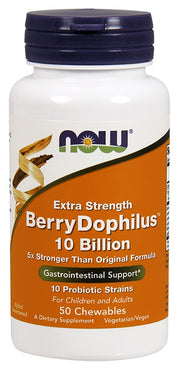 NOW Foods BerryDophilus, 10 Billion kramtomosios tabletės