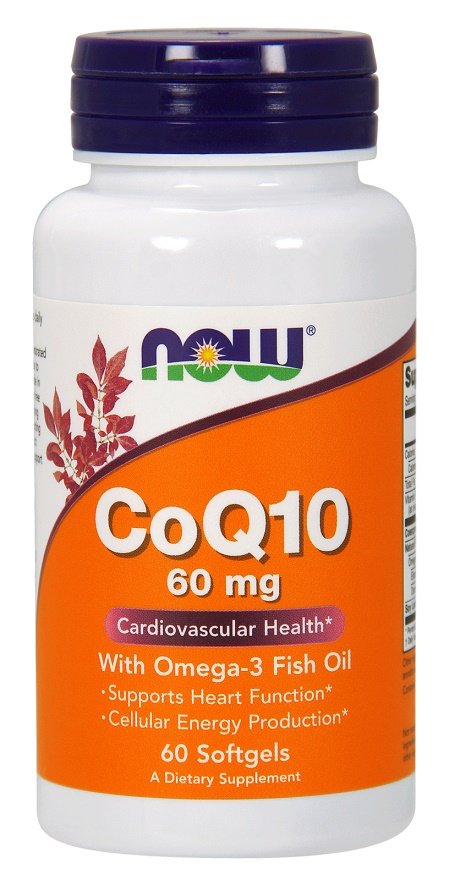 NOW Foods CoQ10 ja omega-3, 60 mg - 60 kapselia