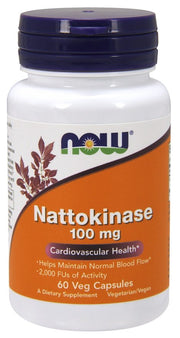 NOW Foods Nattokinase, 100mg - 60 kapsulių, sveikatos papildas