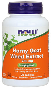NOW Foods Horny Goat Weed Extract, 750mg - 90 tablečių, maisto papildas, libido ir seksualinei sveikatai