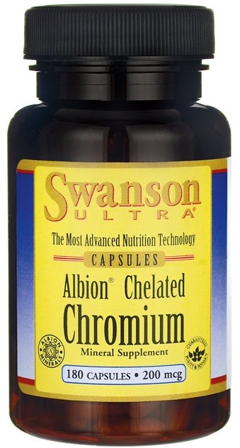 Swanson Albion kelatoitu kromi, 200mcg - 180 kapselia