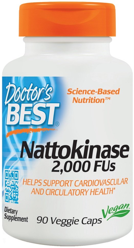 Doctor's Best Nattokinase, 2000 FUs - 90 kapsulių, maisto papildas, širdies sveikatai