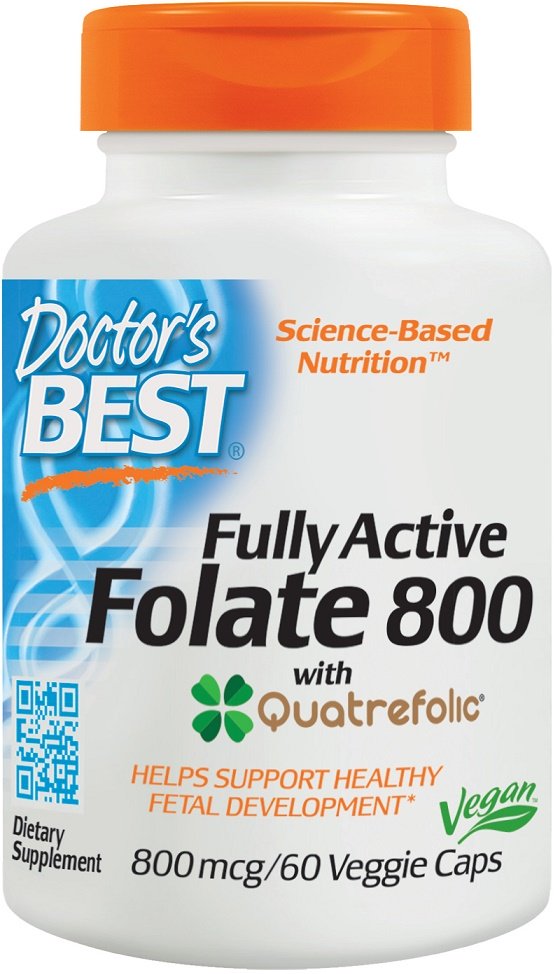 Doctor's Best Täysin aktiivinen folaatti 800 ja Quatrefolic, 800mcg - 60 kapselia