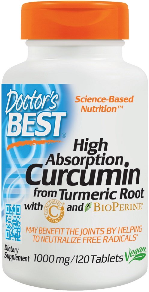Doctor's Best aukštos absorbcijos kurkuminas iš ciberžolės šaknies, 120 tablečių, sveikata ir gerovė