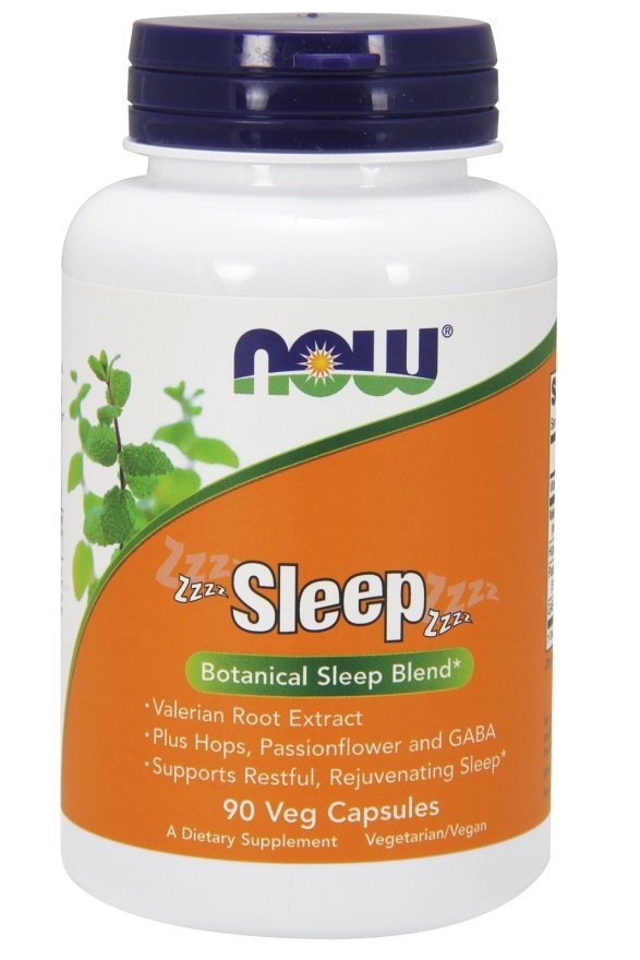 NOW Foods Sleep kapsulės, miegui ir poilsiui, žolelių papildas