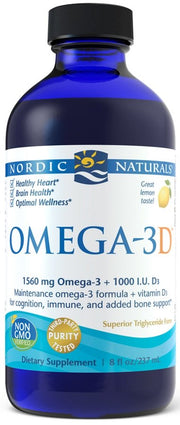 Nordic Naturals Omega-3D, 1560 mg sitruuna - 237 ml.
