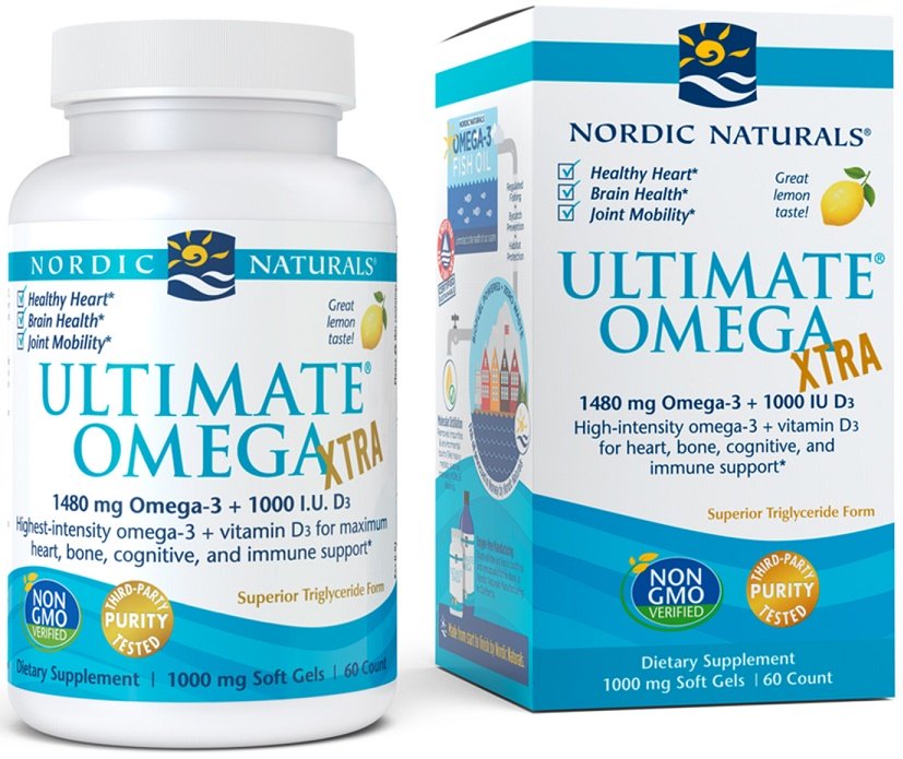 Nordic Naturals Ultimate Omega Xtra, 1480 mg sitruuna - 60 kapselia