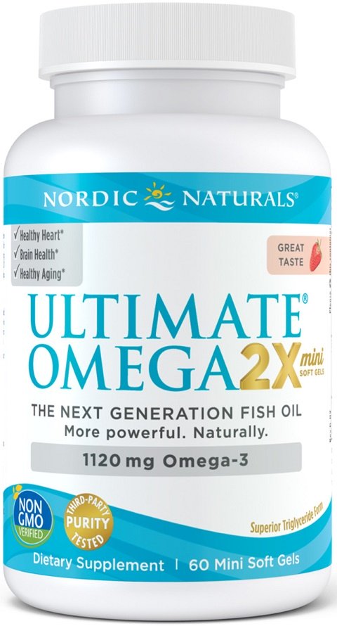 Nordic Naturals Ultimate Omega 2X Mini, 1120 mg Mansikka - 60 kapselia