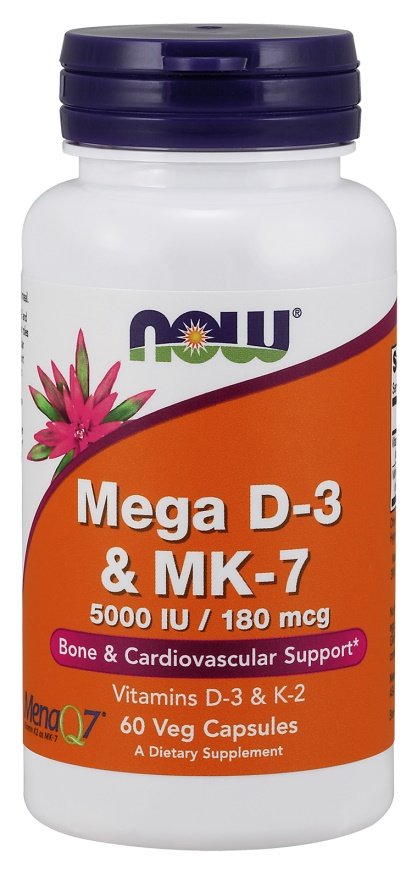 NOW Foods Mega D-3 & MK-7 - 60 kapselia