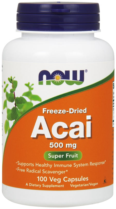 NOW Foods Acai, 500mg - 100 kapsulių, sveikata ir gerovė
