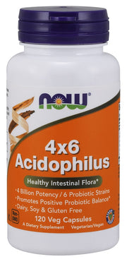 NOW Foods Acidophilus 4X6 - 120 kapsulių, probiotikai, sveikata
