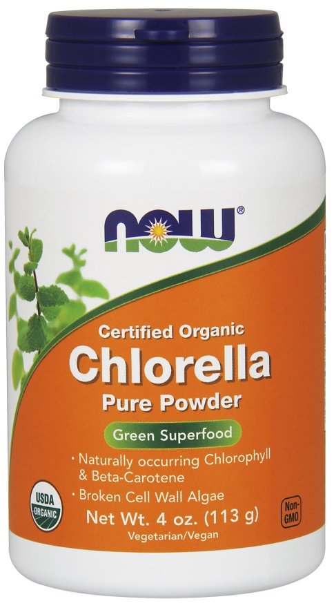 NOW Foods Chlorella, Pure Powder - 113 gramų, žalių dumblių milteliai, ekologiški