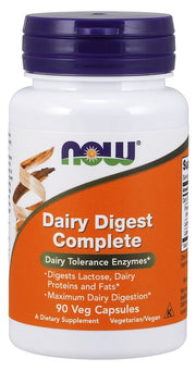 NOW Foods Dairy Digest Complete - 90 kapsulių, maisto papildas, virškinimo fermentai