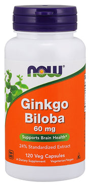 NOW Foods Ginkgo Biloba, 60 mg - 120 kapselia