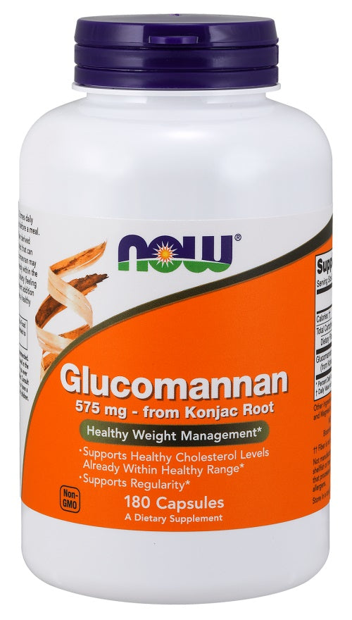 NOW Foods Glukomannaani konjakin juuresta, 575 mg - 180 kapselia