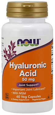 NOW Foods Hyaluronihappo MSM:llä, 50 mg - 60 kapselia