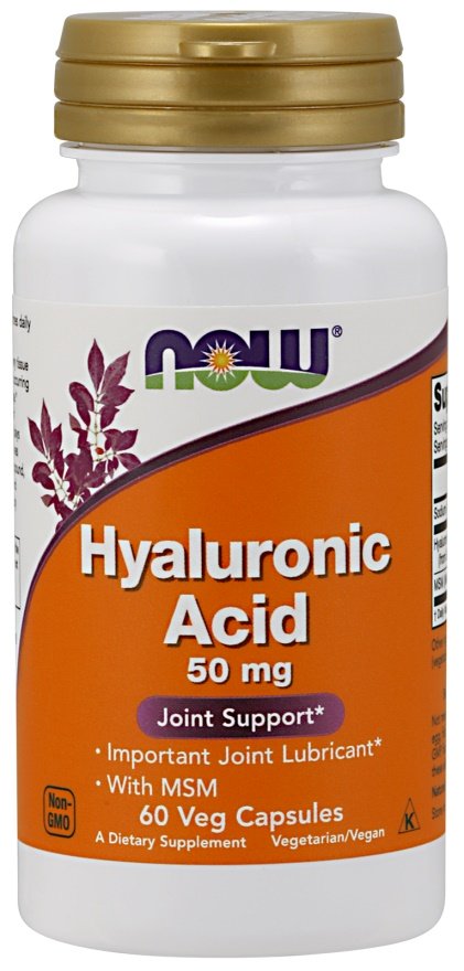 NOW Foods Hyaluronihappo MSM:llä, 50 mg - 60 kapselia
