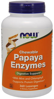NOW Foods Papaya Enzymes, Chewable - 360 pastilių