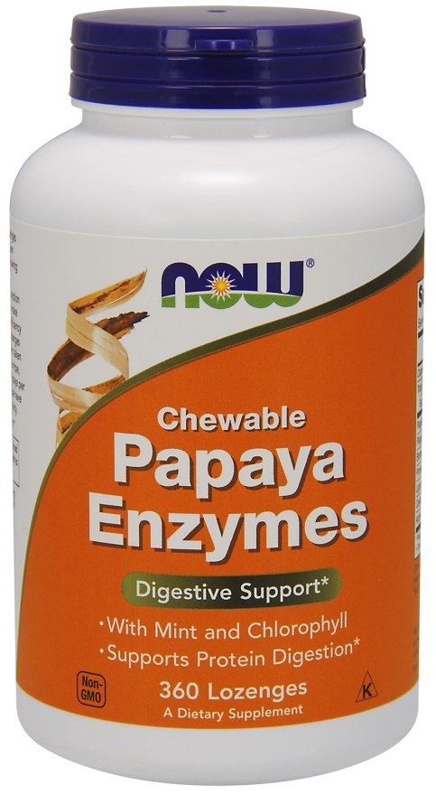 NOW Foods Papaya Enzymes, Chewable - 360 pastilių