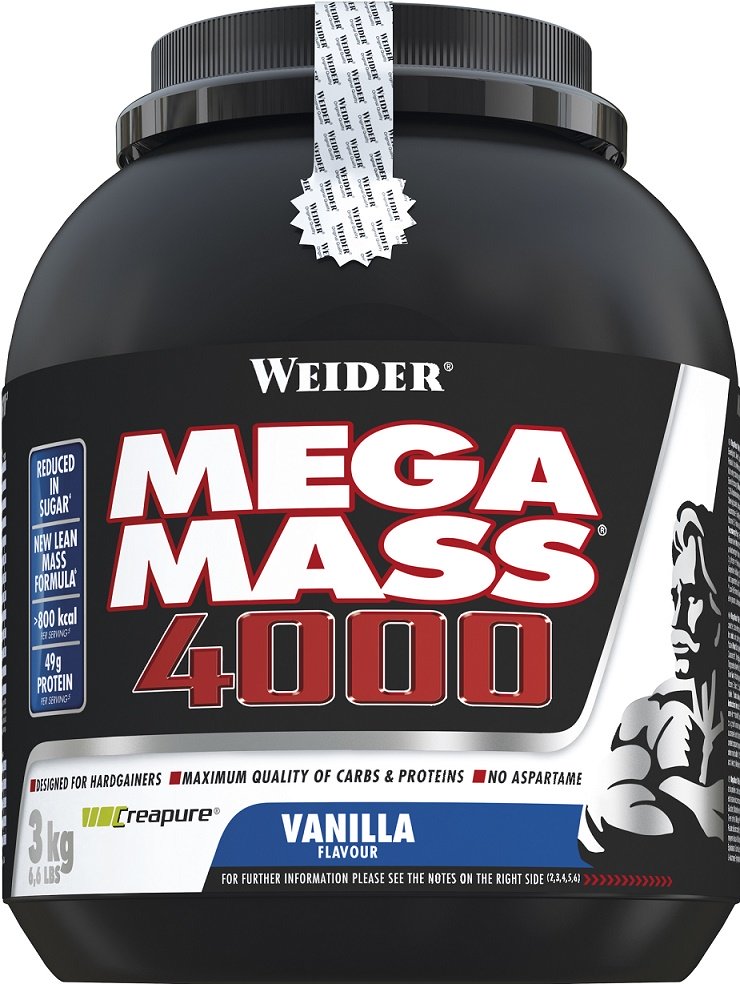 Weider Mega Mass 4000, Šokolado skonio, 3000 g, maisto papildas
