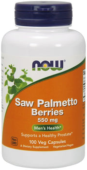 NOW Foods Saw Palmetto Berries, 550mg - 100 kapsulių, maisto papildas prostatui