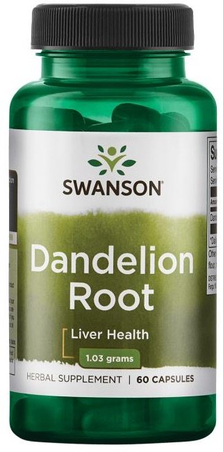 Swanson Dandelion Root, 515mg - 60 kapsulių, žolelių papildas sveikatai