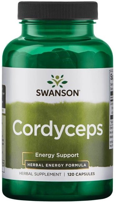 Swanson Cordyceps maisto papildo kapsulės energijos stiprinimui