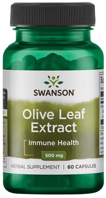 Swanson Olive Leaf Extract, 500mg - 60 kapsulių, imunitetui, sveikatai
