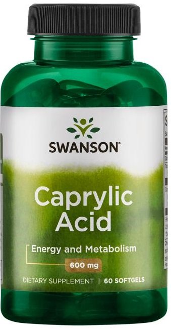 Swanson Caprylic Acid, 600mg, maisto papildas, kapsulės