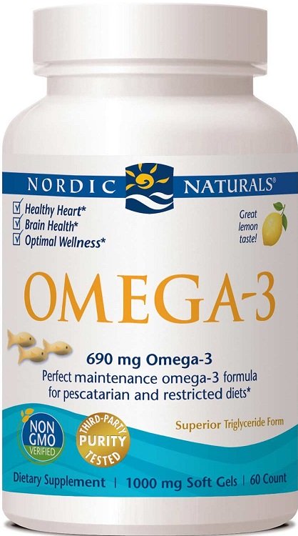 Nordic Naturals Omega-3, 690 mg sitruuna (kalaliivate) - 60 kapselia