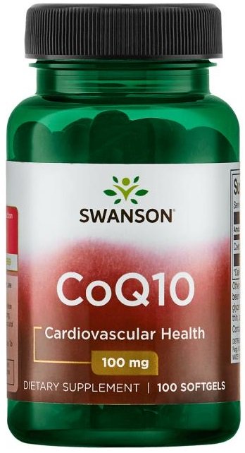 Swanson CoQ10, 100mg - 100 kapsulių, sveikatos papildas
