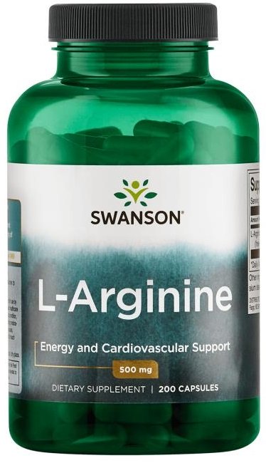 Swanson L-Arginine, 500mg - 200 kapsulių